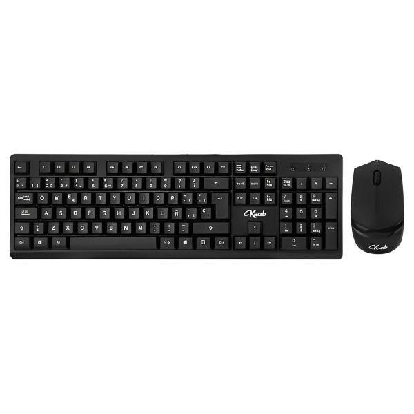 Kit Teclado + Mouse Krab KBKTM15 Sem Fio 1600 DPI Espanhol - Preto