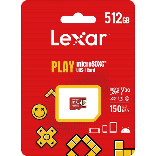 Memória Micro SD Lexar Play 150 MB/s C10 A2 512 GB (LMSPLAY512G-BNNNU)