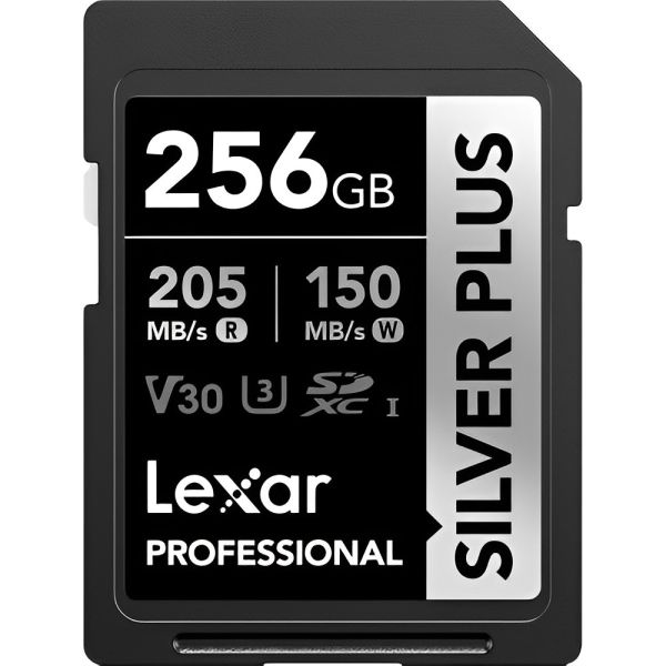 Memória SD Lexar Professional Silver Plus 205-150 MB/s C10 256 GB (LSDSIPL256G-BNNNU)