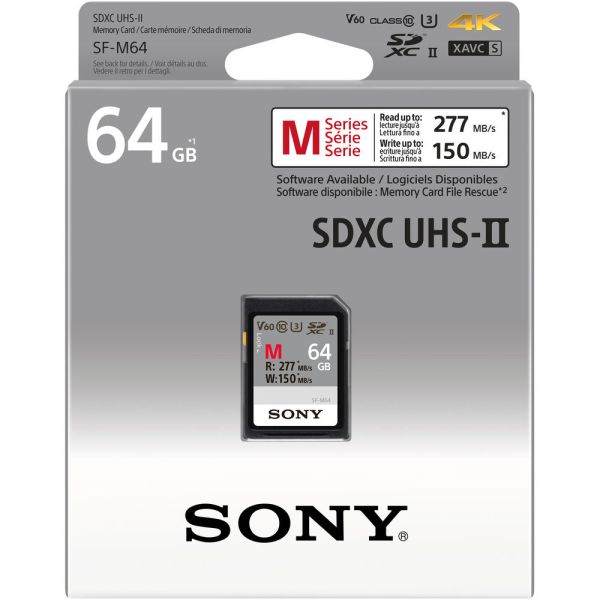 Memória SD SDXC Sony TOUGH Série SF-M 277/150 MB/S U3 F-M64T/T2 64 GB