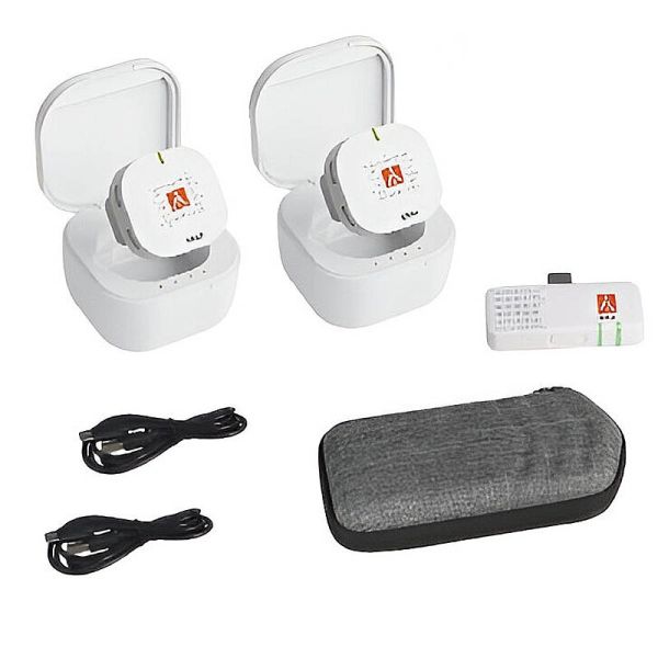 Microfone Sem Fio E-Image EM2 (2TX + RX) USB-C - Branco