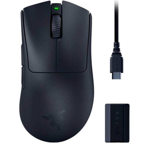 Mouse Gamer Razer Deathadder V3 Pro+ Hyperpolling Sem Fio (RZ01-04630300-R3WL) - Preto