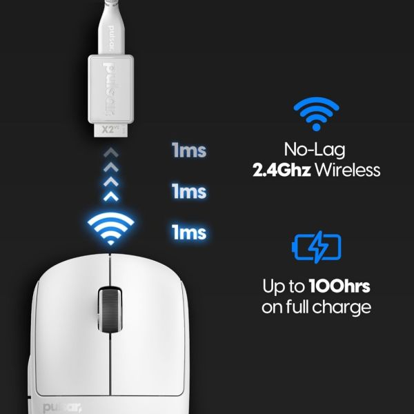 Mouse Pulsar X2V2 Wireless Medium - Branco
