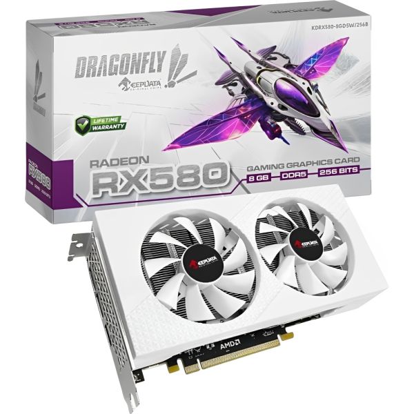Placa de Vídeo Keepdata Dragonfly Radeon RX580 Gaming 8 GB GDDR5 (KDRX580-8GD5W) - Branco