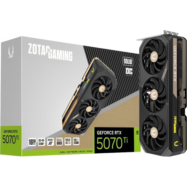 Placa de Vídeo Zotac Gaming GeForce RTX 5070 Ti OC Edition Solid 6 GB GDDR6 (ZT-B50710J-10P)