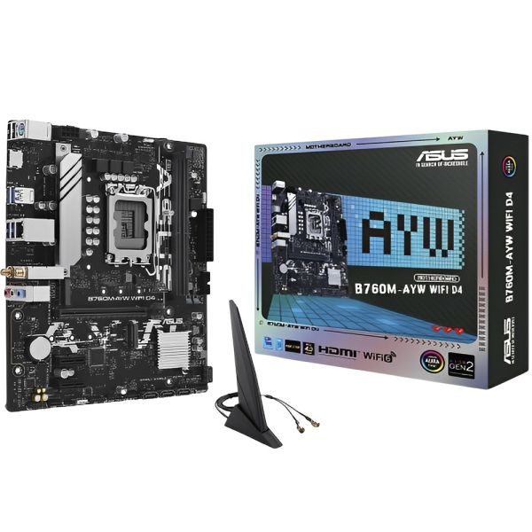 Placa Mãe ASUS B760M-AYW Wi-Fi D4 LGA 1700 DDR4