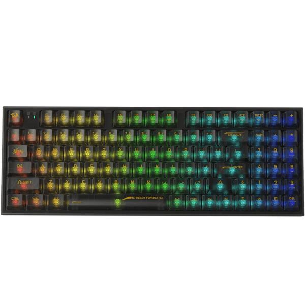 Teclado Mecânico Royal Kludge M75 75% Linear Wireless Switch Silver - Taro Milk
