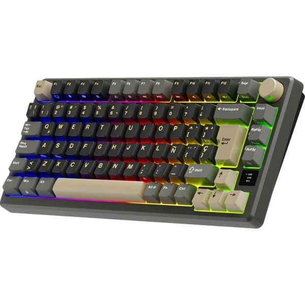 Teclado Mecânico Royal Kludge RK61 60% RGB Click Wireless Switch Blue - Preto