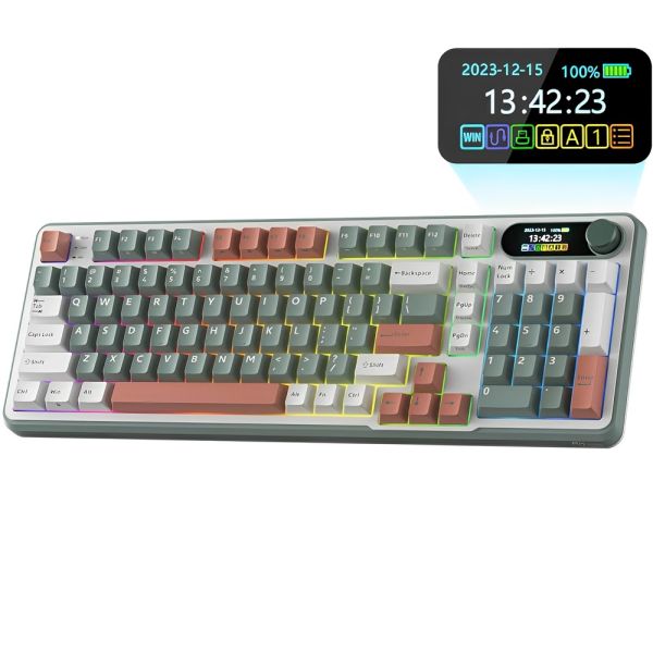 Teclado Redragon BK-7114WG Sem Fio Switch Scissor - Cinza/Branco (Inglês)