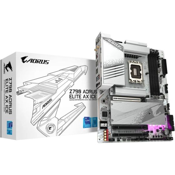 Placa Mãe Gigabyte Z790 Elite AX Ice LGA 1700 DDR5 - Branco