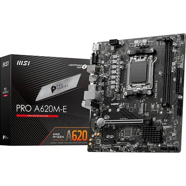Placa Mãe MSI A620M-E PRO AM5 DDR5 Micro ATX