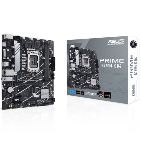 Placa-Mãe Asus Prime B760M-K D4 LGA 1700 DDR4 Micro ATX