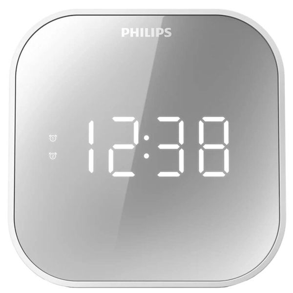 Rádio Relógio Philips TAR-4406 FM Bivolt - Branco/Prata