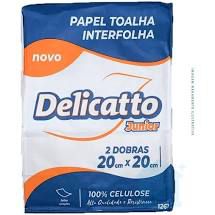 Toalha Interfolha Branca Delicatto 100% Celulose 2d Fl Simples Jr (20x20) 750folhas
