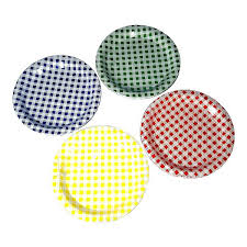 Prato papel Junino Xadrez 18cm 10 unids