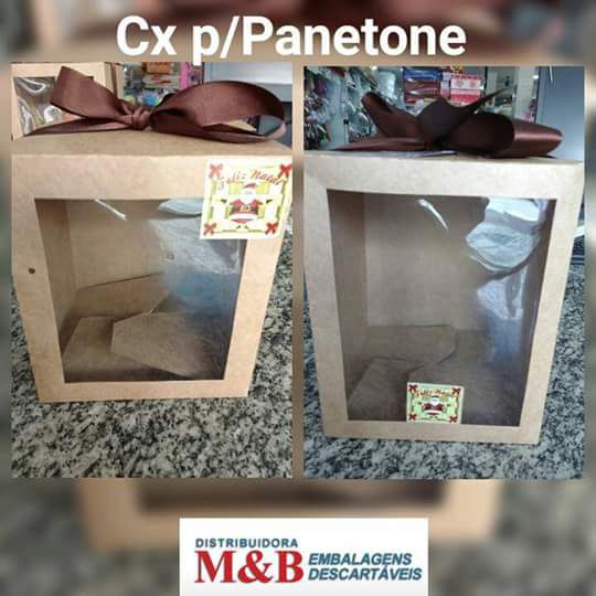 Caixa Panetone 500grs c/ visor 25unids