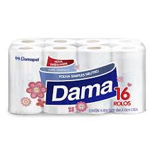 Papel Higiênico Dama Folha simples 16rls 30mts