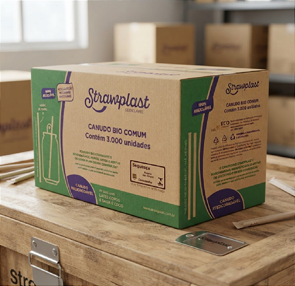 Canudo Biodegradavel 19,5cmx5mm Embalado 3000 unids (COMUM)