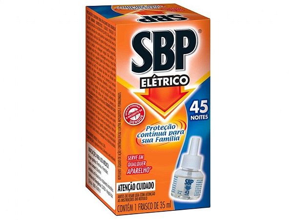 Inseticida Sbp Eletrico Refil 32ml 45 noites unid