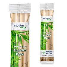 Vareta Palito p/ Algodão Doce bambu Inoven 40cm 100 unids