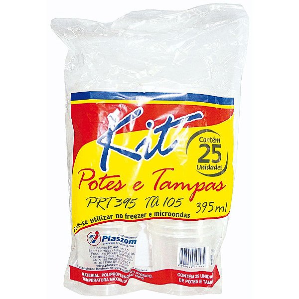 Pote Plaszom 350ml PP (395) Redondo c/tampa 500 unids