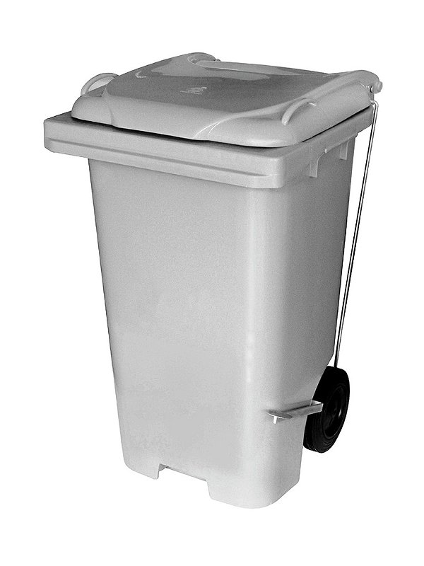 Conteiner lixeira 120lts Pedal e Rodas Branco unid