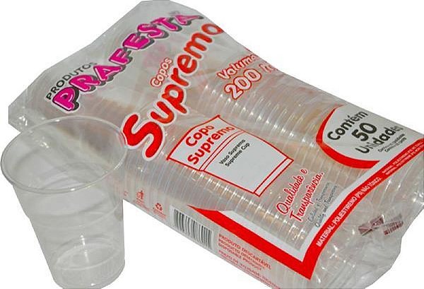 Copo Semi acrilico 200ml Supremo 50 unids