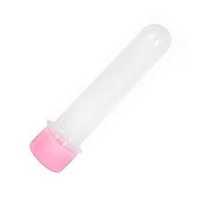 Tubete plastico 13cm tampa rosa bebe 10 unids