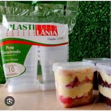 Pote c/Lacre 220ml Quadrado Plastilania 20x10 unids