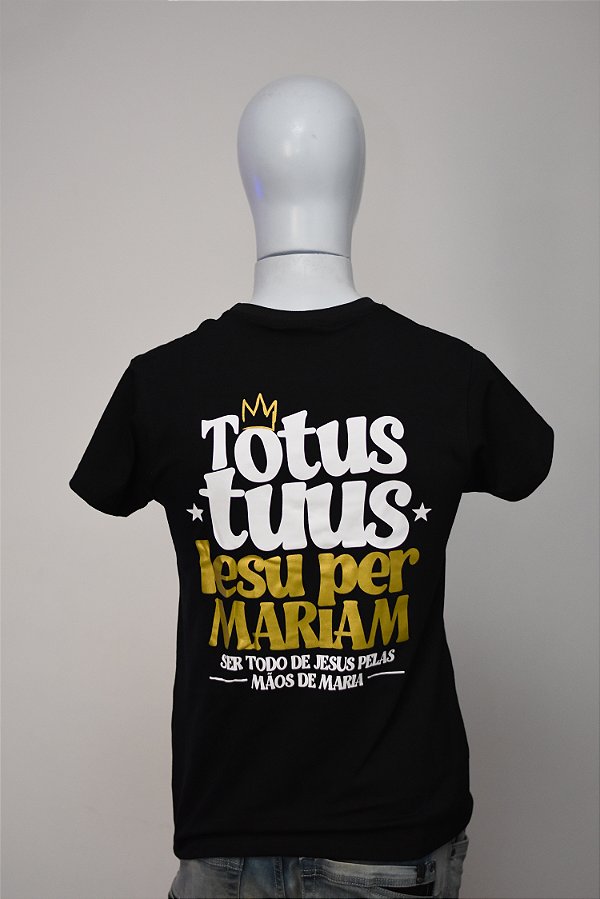 Camiseta Totus tuus 2025 preta baby look