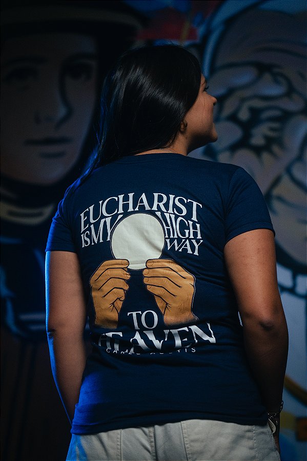 Camiseta Carlo Acutis Azul Baby Look