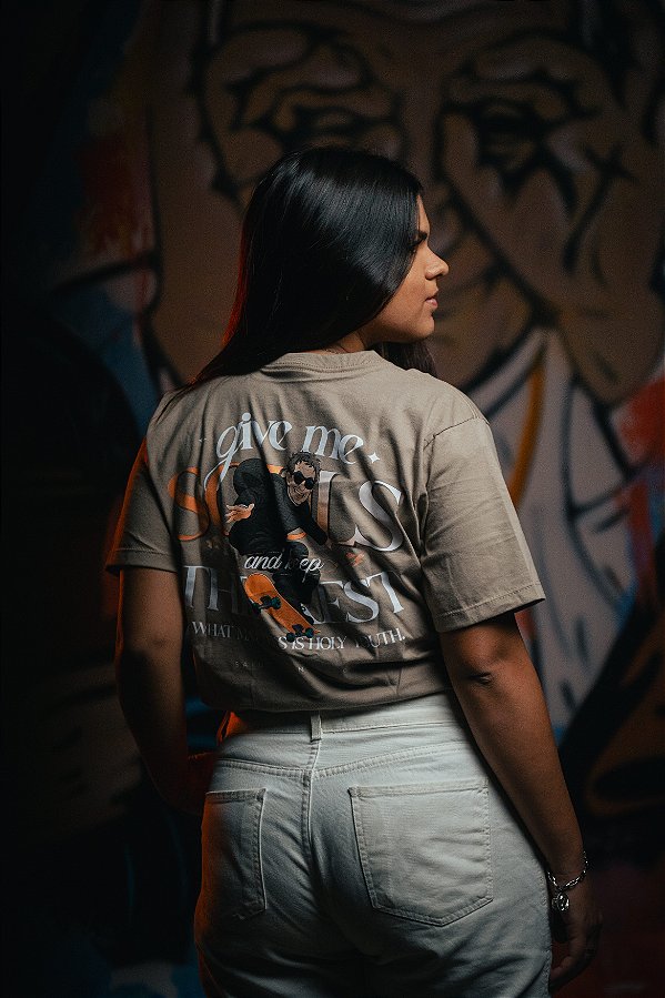 Camiseta Dom Bosco Bege Baby Look