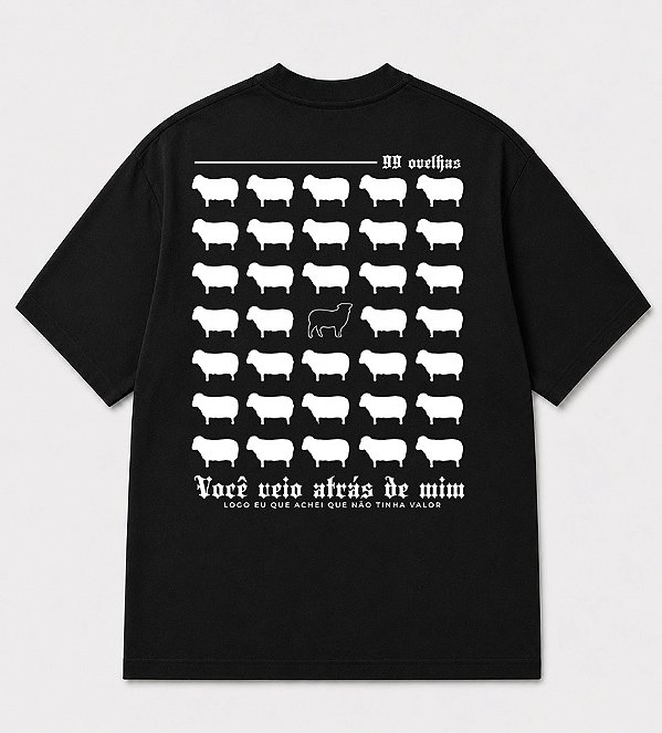 CAMISETA 99 OVELHAS PRETA
