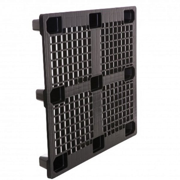Pallet Plástico Leve Vazado Preto - 5 unidades