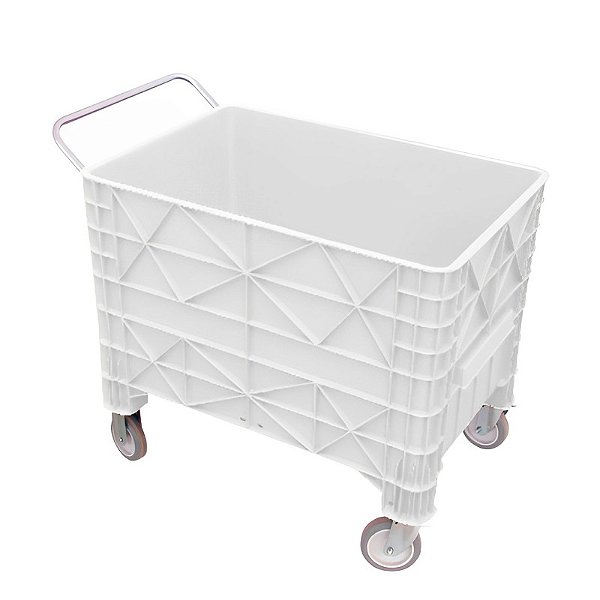 Carro coletor 370L Sem Tampa - Rodizio 4 Polegadas (BRANCO)