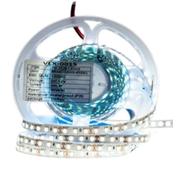 FITA DE LED 12V BRANCO FRIO (6500K) 3528  120LED + IP20 + 5M