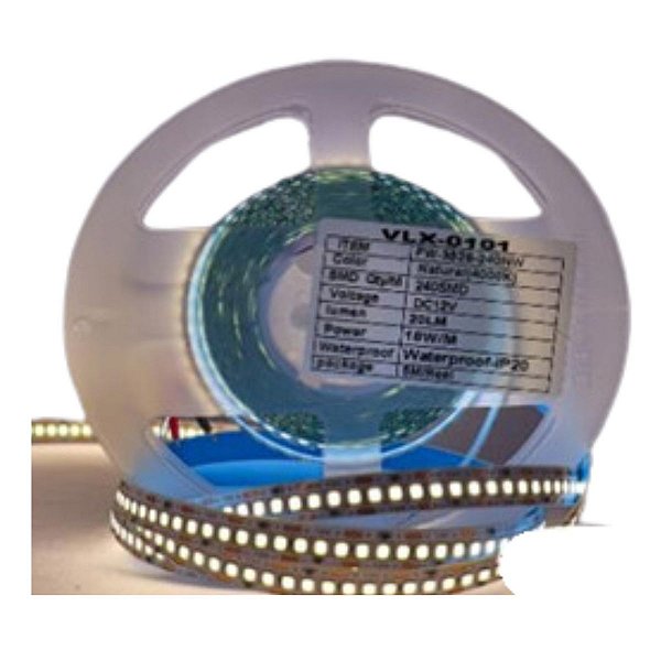 FITA DE LED COB 12V BRANCO NATURAL (4000K) 3528 480LED + IP20 + 5M