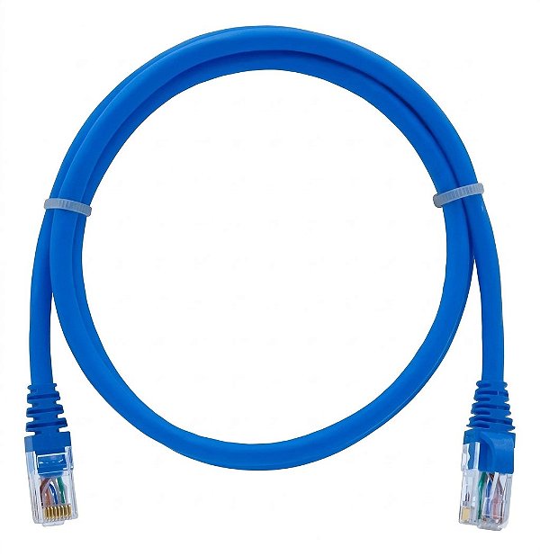 CABO DE REDE CAT5E PATCH CORD RJ45 AZUL (2 MTS)