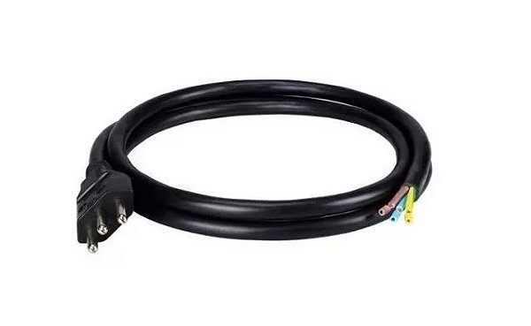 CABO DE FORÇA PP TRIPOLAR COM RABICHO 10A (1,5MTS)