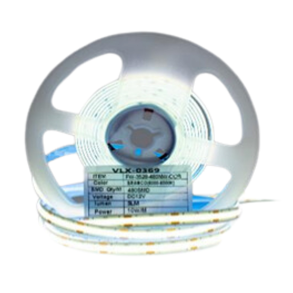 FITA DE LED COB 12V BRANCO FRIO (6500K) 2025 624LED + IP20 + 5M