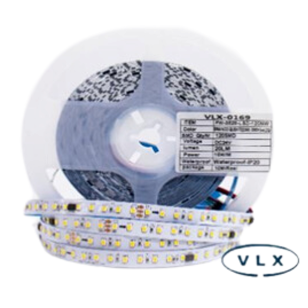 FITA DE LED 24V BRANCO QUENTE (3000K) 3528 120LED + IP20 + 5M