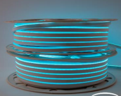 FITA DE LED NEON SILICONADA 12V AZUL CLARO 3528 60LED + IP67 + 100M