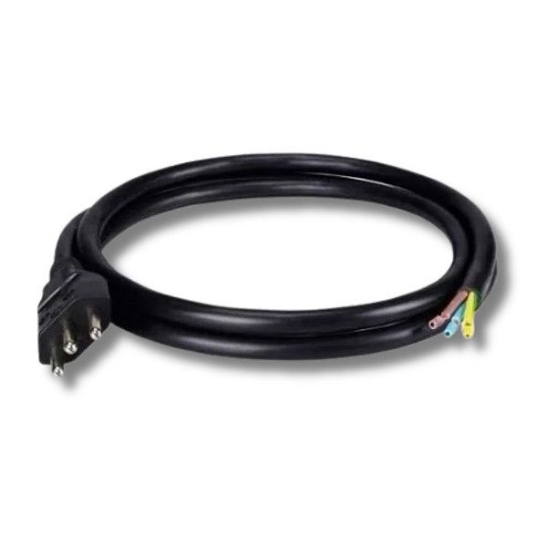 CABO DE FORÇA PP TRIPOLAR COM RABICHO 16A (1,5MTS)