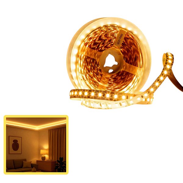 FITA DE LED 12V BRANCO QUENTE (3000K) 3528 + IP67 +100M