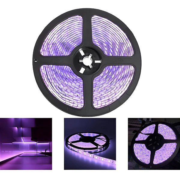 FITA DE LED SILICONADA 12V ROXO 5050 60LED + IP65 + 5M