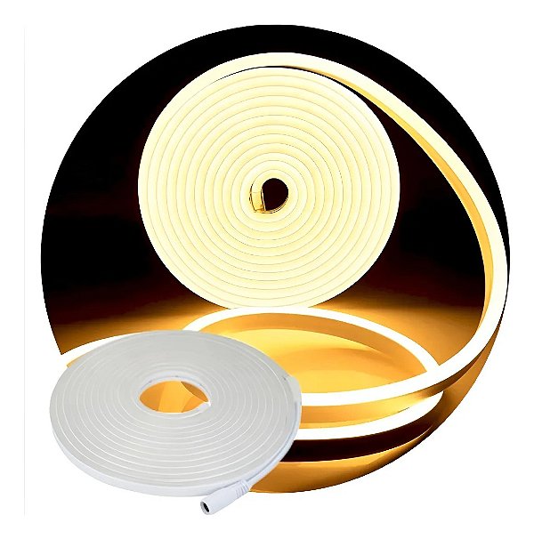 FITA DE LED NEON 12V BRANCO NEUTRO (4000K) C/SILICONE 3528 60LED + IP67 + 5M