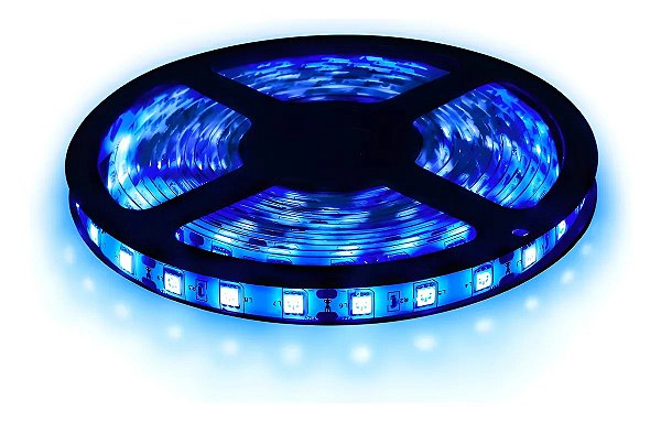 FITA DE LED 12V AZUL C/SILICONE 3528 60LED + IP65 + 5M