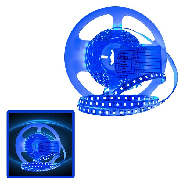FITA DE LED 12V AZUL 3528 60LED + IP20 + 5M