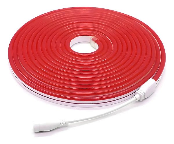 FITA DE LED NEON SILICONADA 12V VERMELHO 3528 60LED + IP67 + 5M