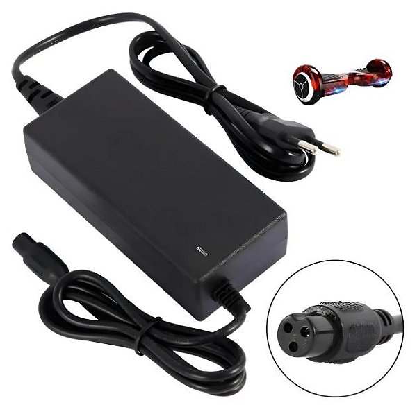 FONTE 42V 2A PLUG 3 PINOS PARA HOVERBOARD MESA